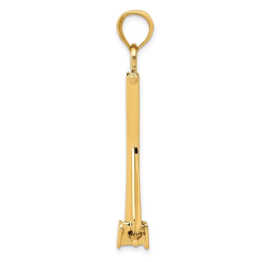 14K Gelbgold 3D beweglicher Anker-Anhänger