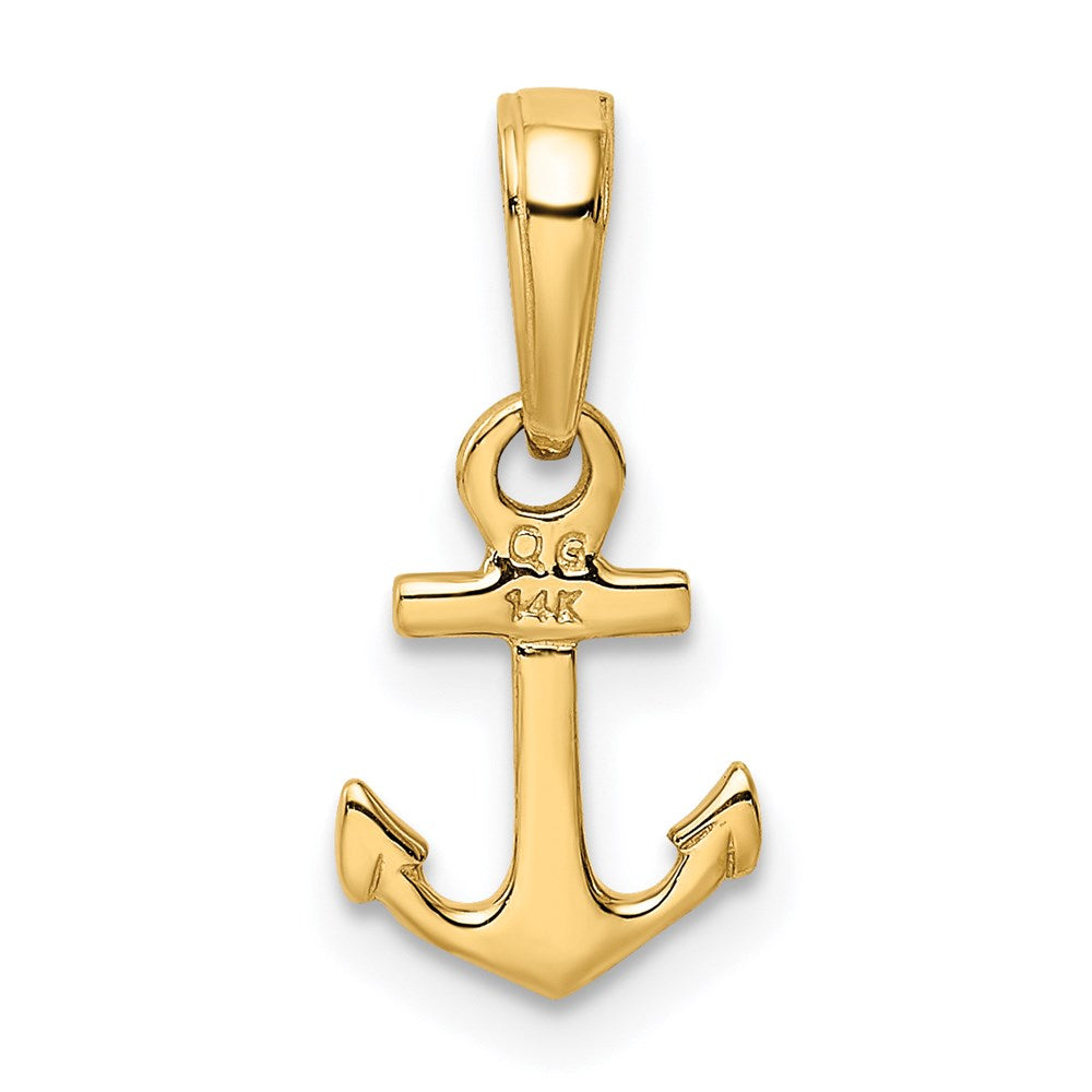 14K Gelbgold Mini Anker Anhänger