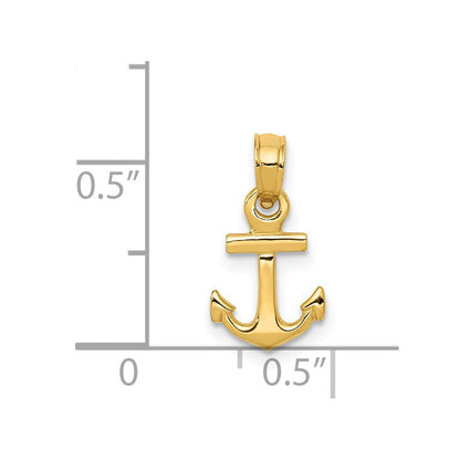 14K Gelbgold Mini Anker Anhänger