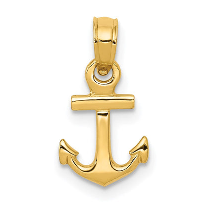 14K Gelbgold Mini Anker Anhänger