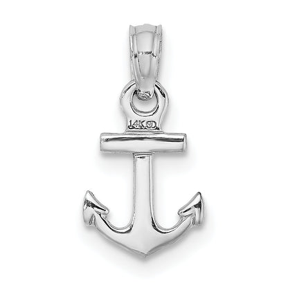 14K Weißgold Mini Anker Anhänger
