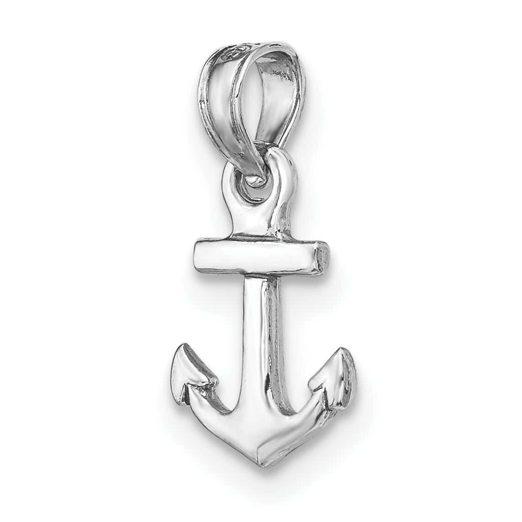 14K Weißgold Mini Anker Anhänger