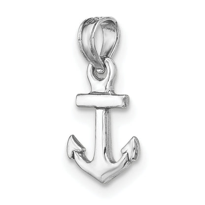 14K Weißgold Mini Anker Anhänger