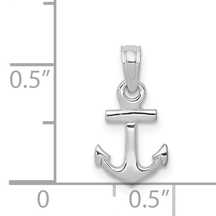 14K Weißgold Mini Anker Anhänger