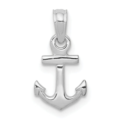14K Weißgold Mini Anker Anhänger
