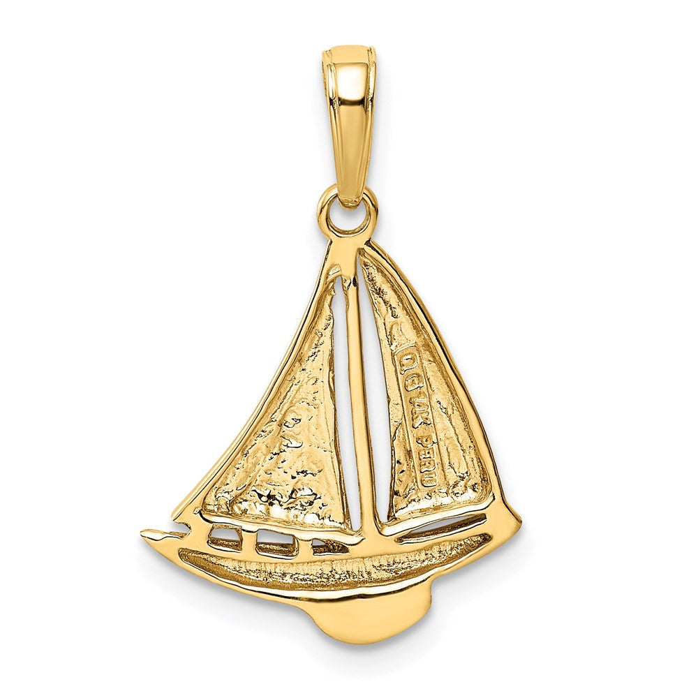 14K Gelbgold Segelboot-Anhänger