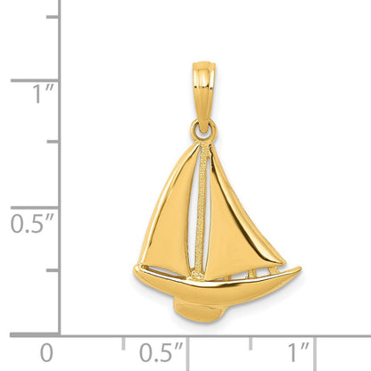 14K Gelbgold Segelboot-Anhänger
