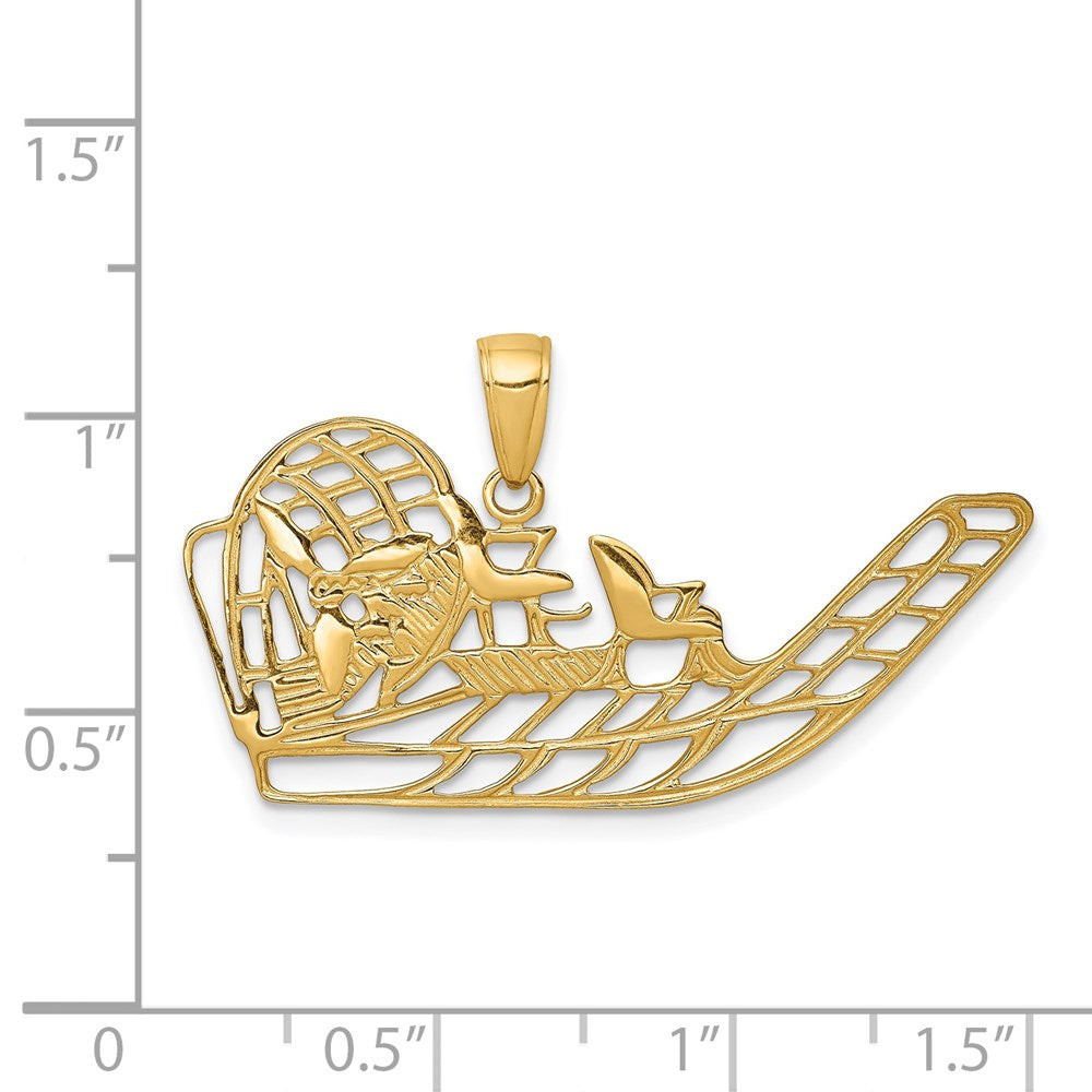 14K Gelbgold Luftboot-Anhänger