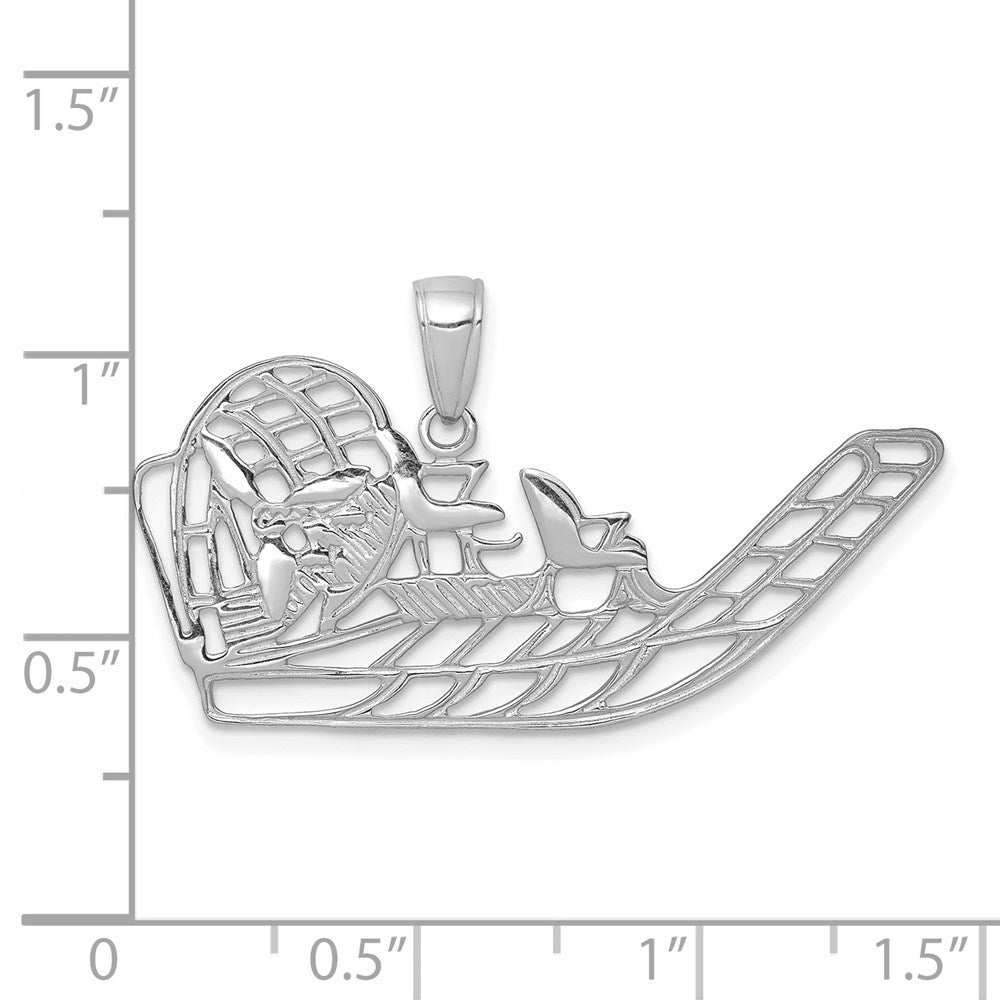 14K Weißgold Luftboot-Anhänger