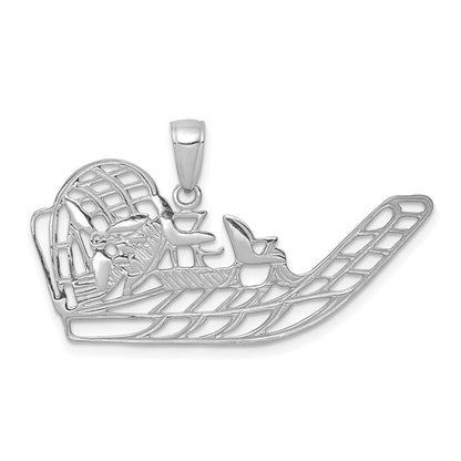 14K Weißgold Luftboot-Anhänger