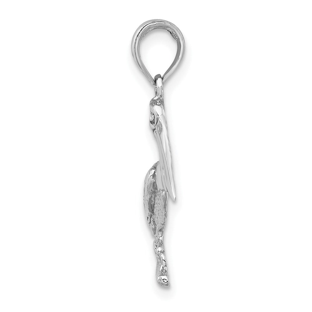 14K Weißgold Standing Pelican Charm