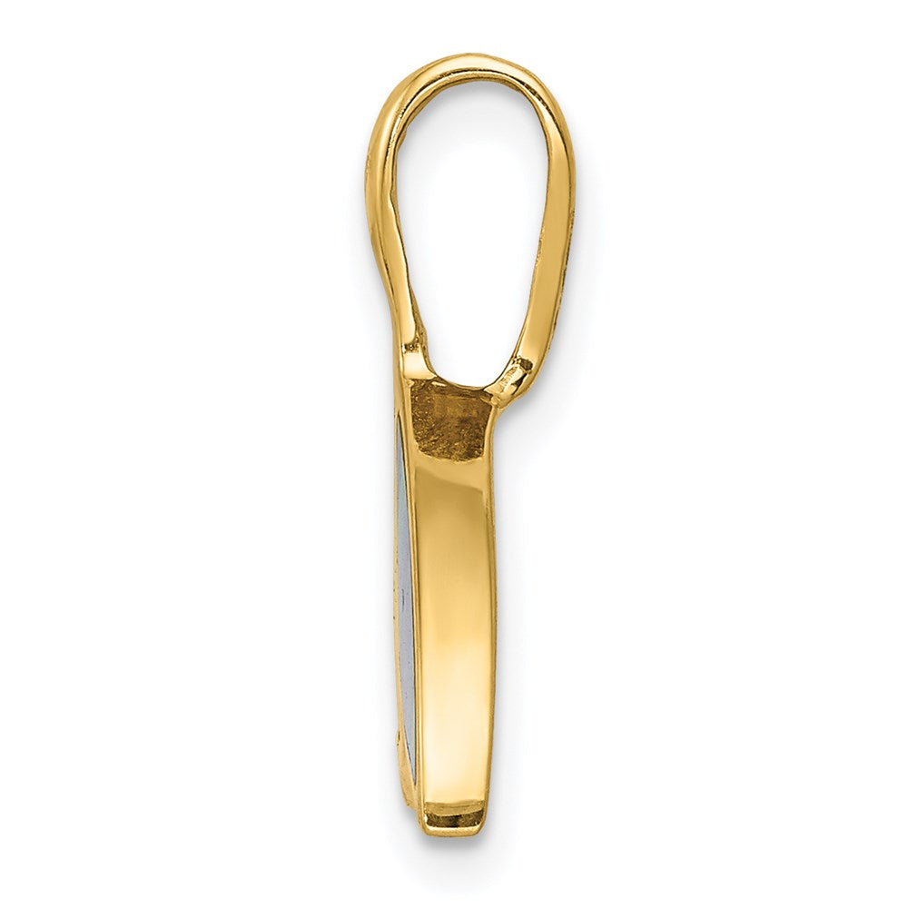 14K Gelbgold Imitat Opal Wal Schwanz Anhänger