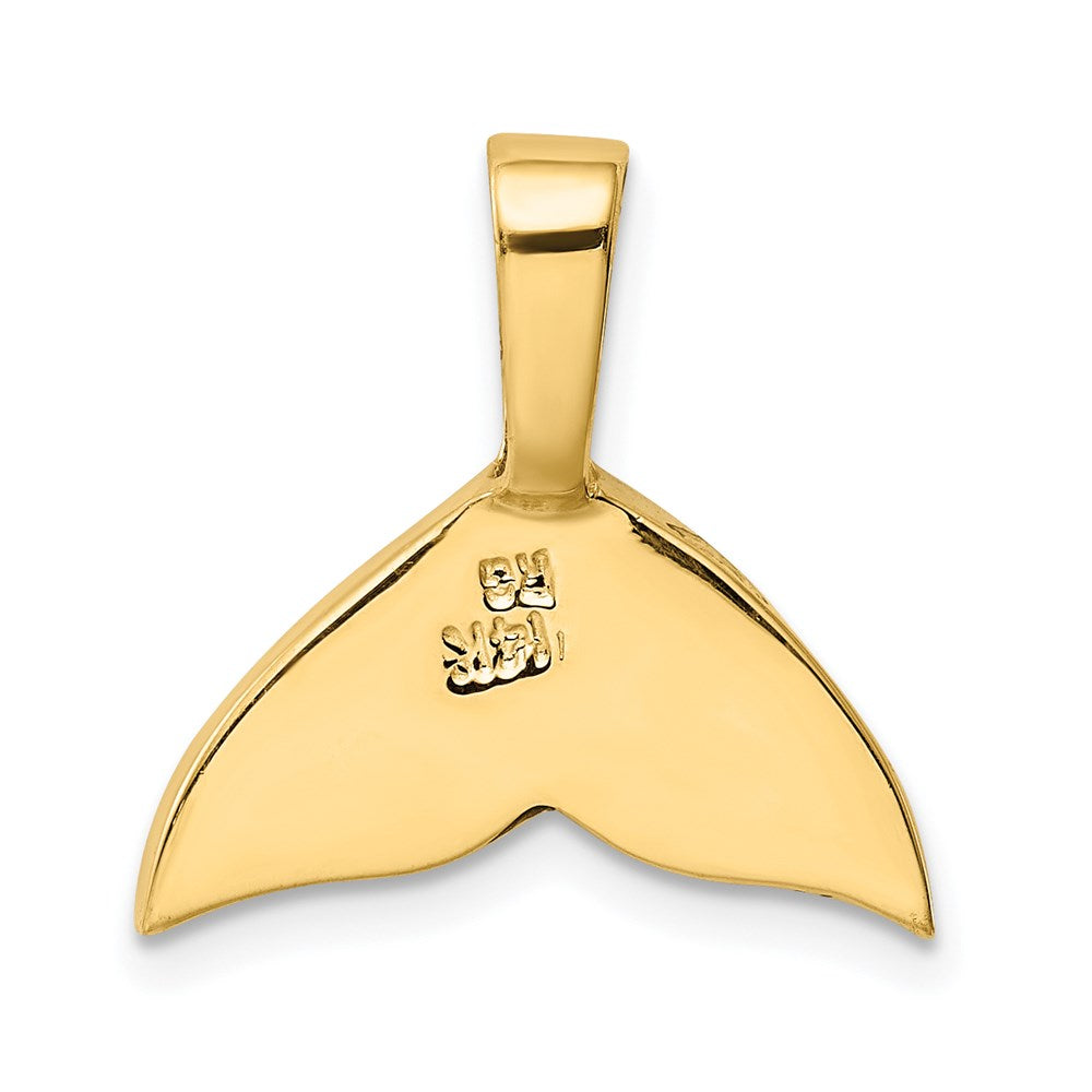 14K Gelbgold Imitat Opal Wal Schwanz Anhänger