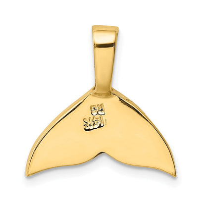 14K Gelbgold Imitat Opal Wal Schwanz Anhänger