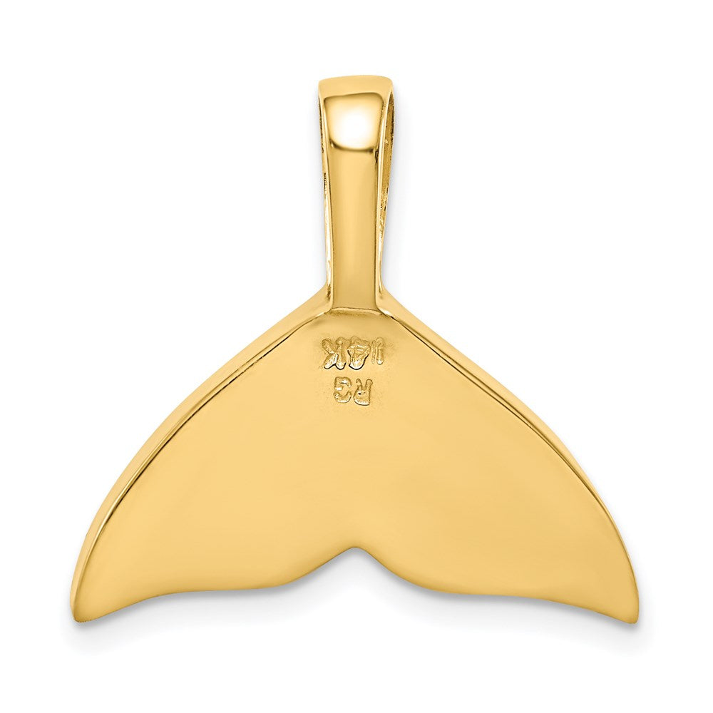 14K Gelbgold Imitat Opal Wal Schwanz Anhänger
