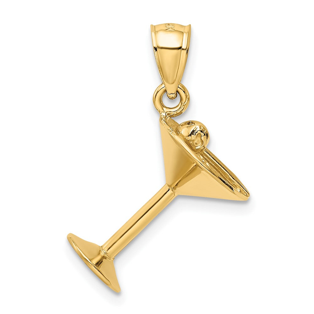 14K Gelbgold 3D-Martiniglas-Anhänger