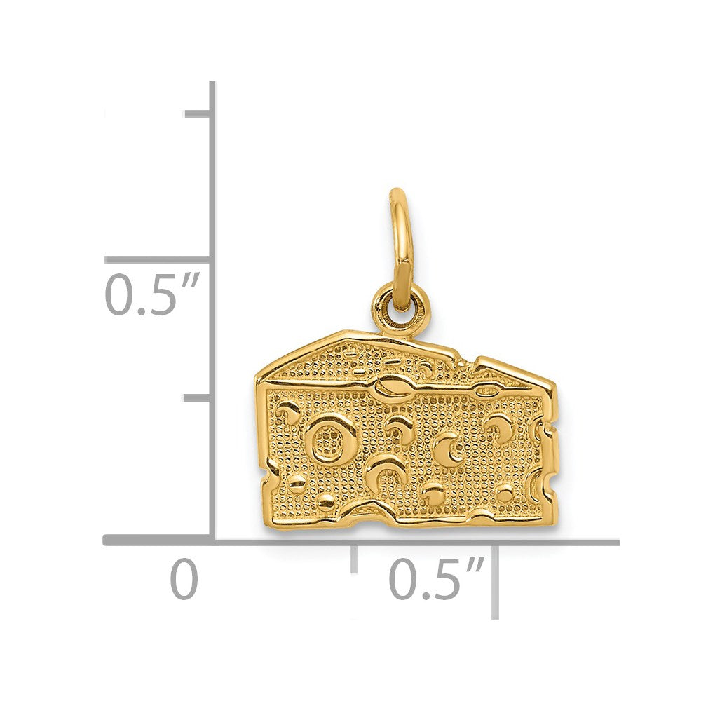 14K Gelbgold Schweizer Cheese Charm