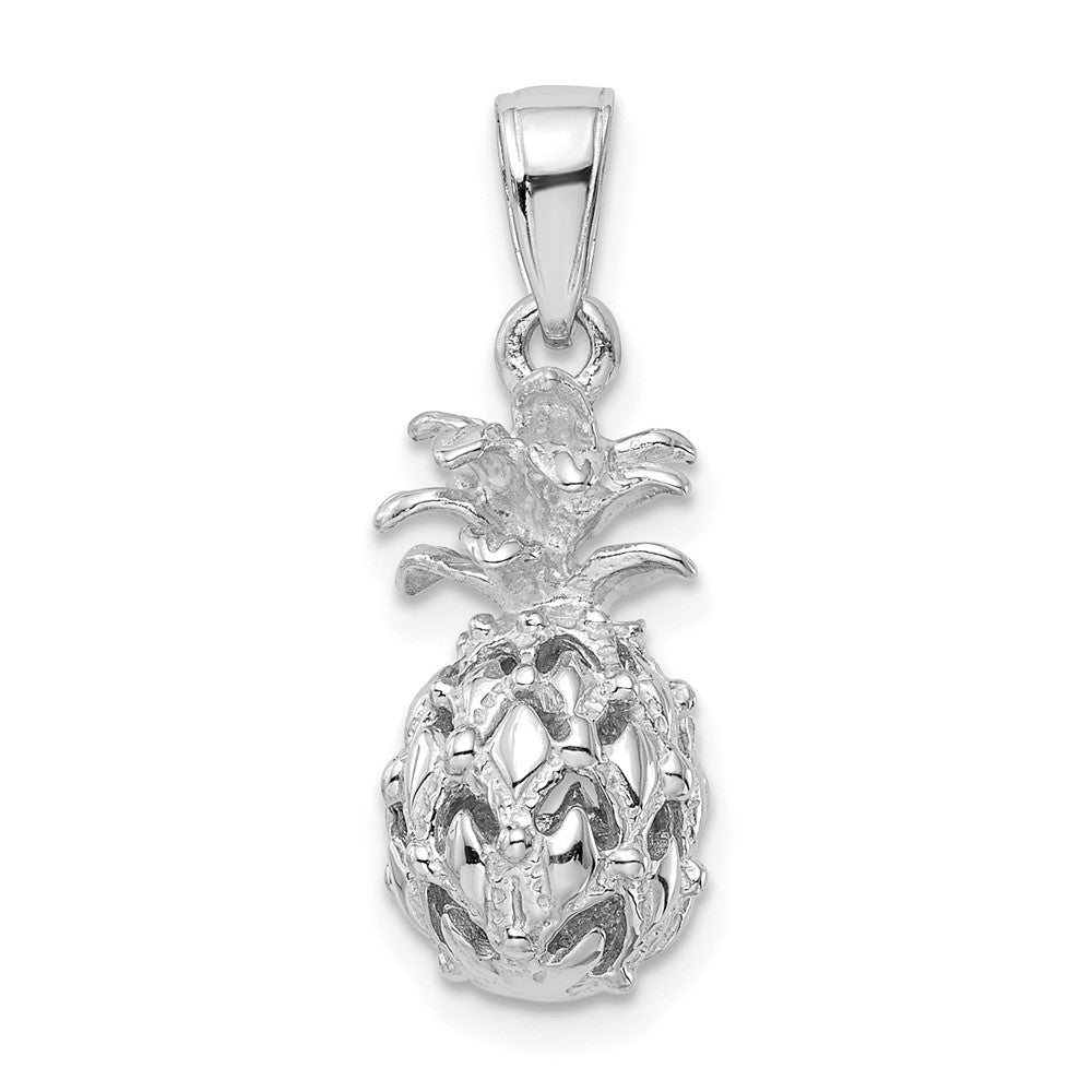 14K Weißgold 3D-Ausschnitt-Ananas-Anhänger