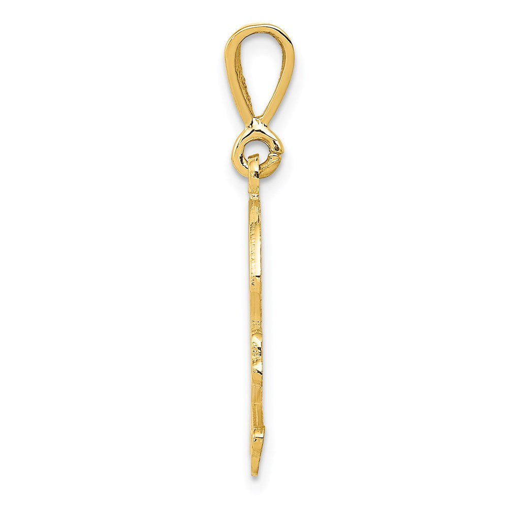 14K Gelbgold Totenkopf-und-Knochen-Anhänger