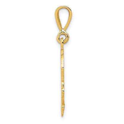 14K Gelbgold Totenkopf-und-Knochen-Anhänger