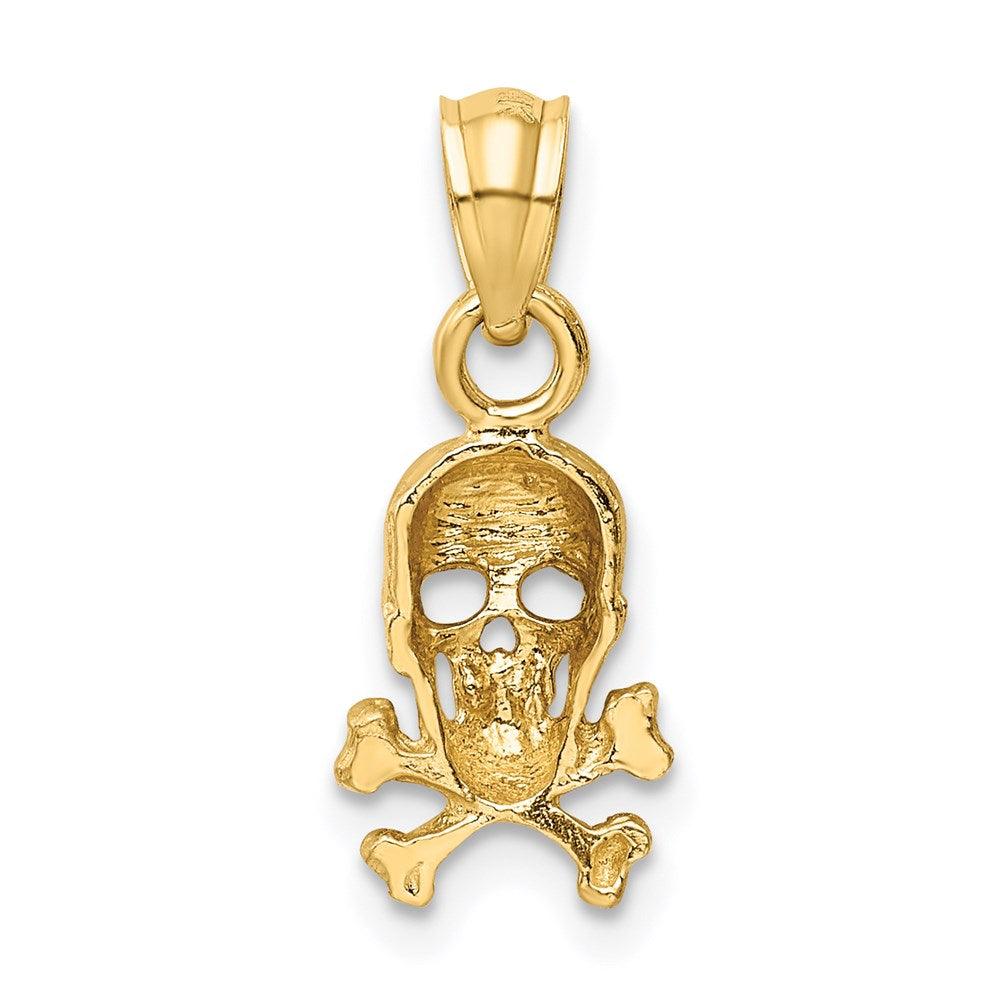 14K Gelbgold Totenkopf und Kreuz Bones Anhänger