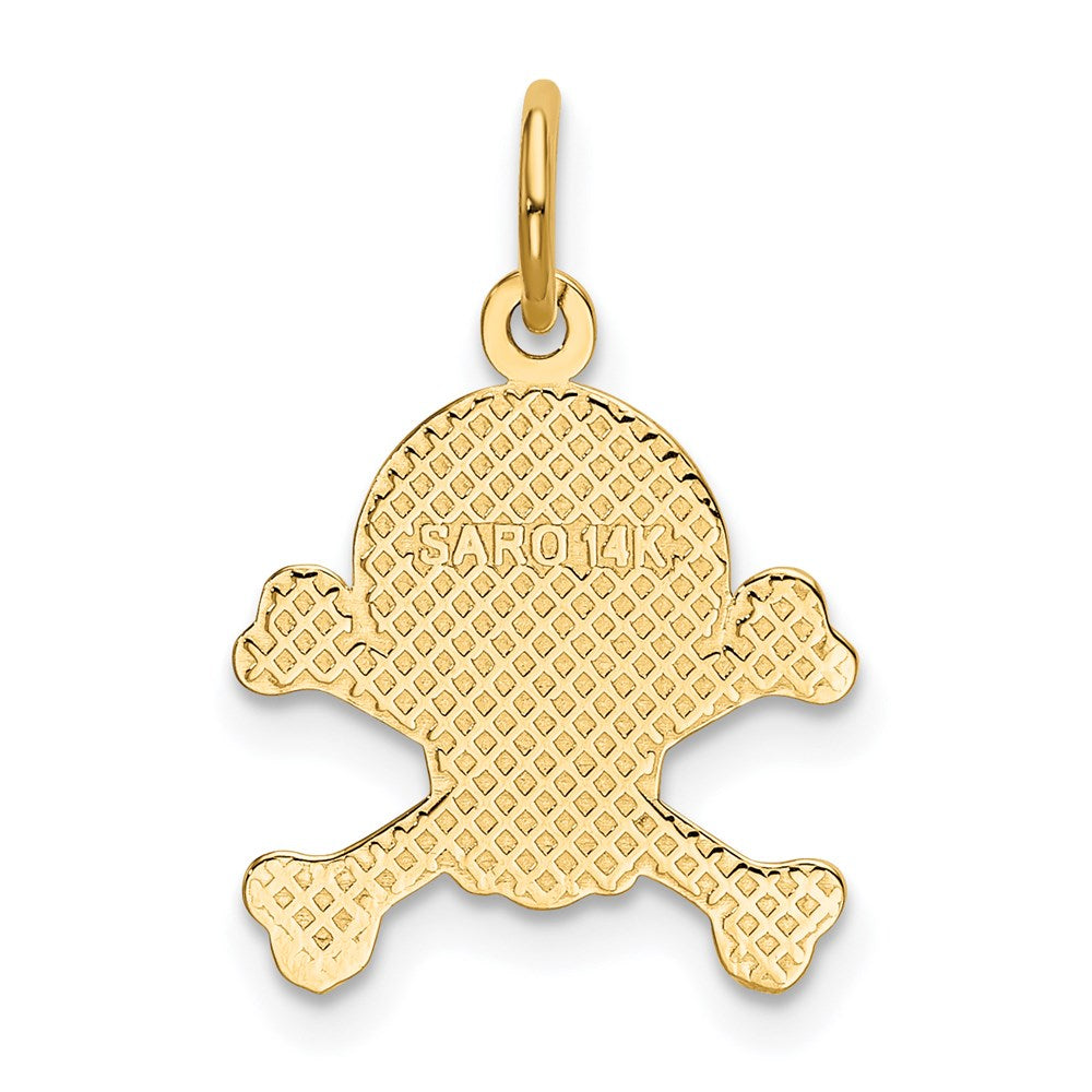 14K Gelbgold Totenkopf und Bones Charm