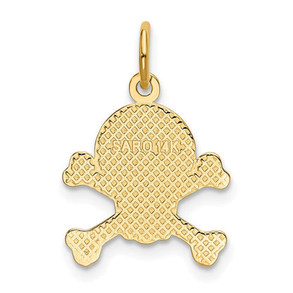 14K Gelbgold Totenkopf und Bones Charm