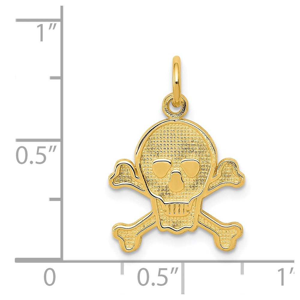 14K Gelbgold Totenkopf und Bones Charm