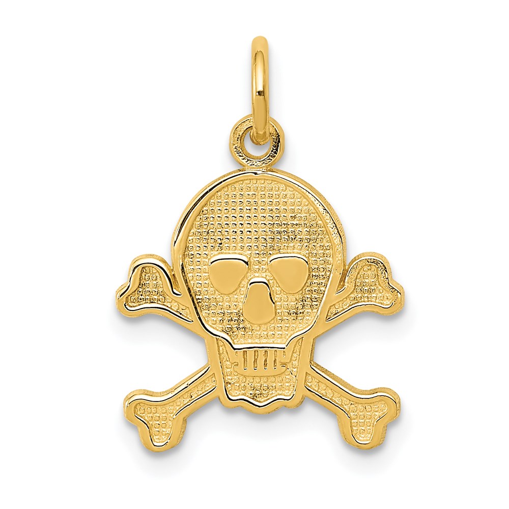 14K Gelbgold Totenkopf und Bones Charm