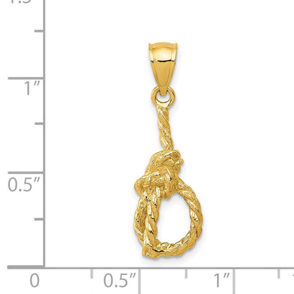 14K Gelbgold Anhänger mit Sailor's Knot (Seemannsknoten)** Alternativ, vollständig eingedeutscht: **14K Gelbgold Seemannsknoten-Anhänger