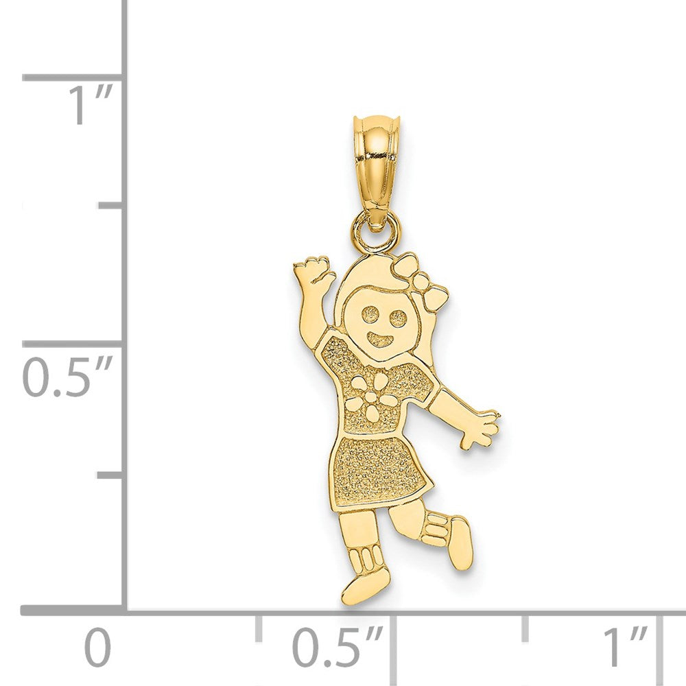 14K Gelbgold Mädchen Charm
