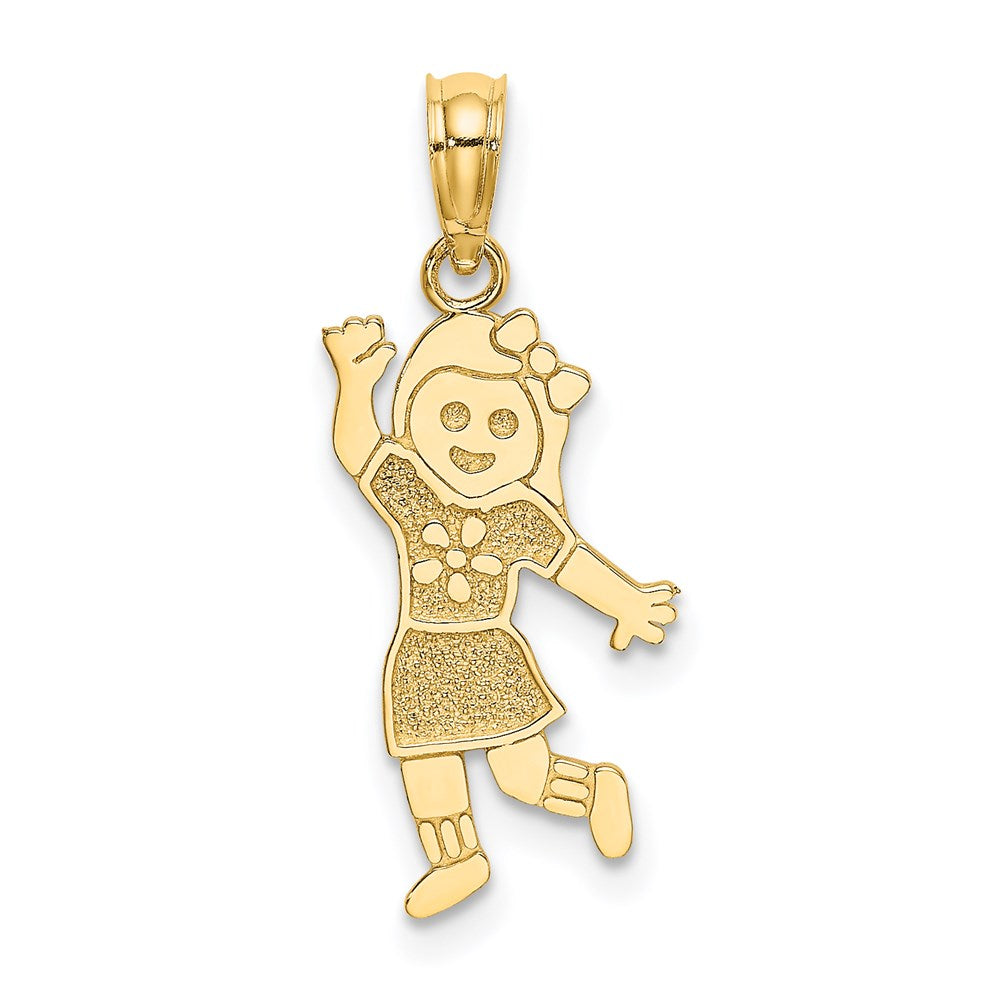 14K Gelbgold Mädchen Charm