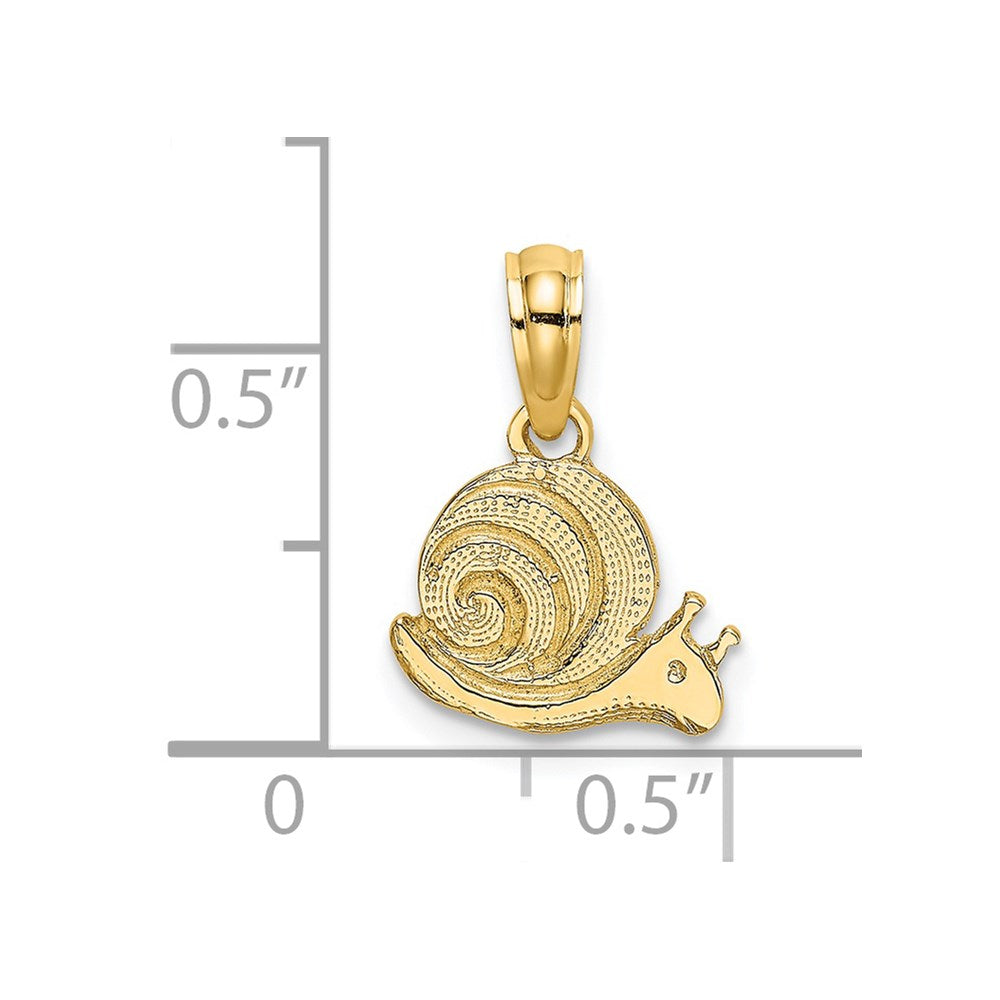14K Gelbgold Strukturiert Mini Snail Charm