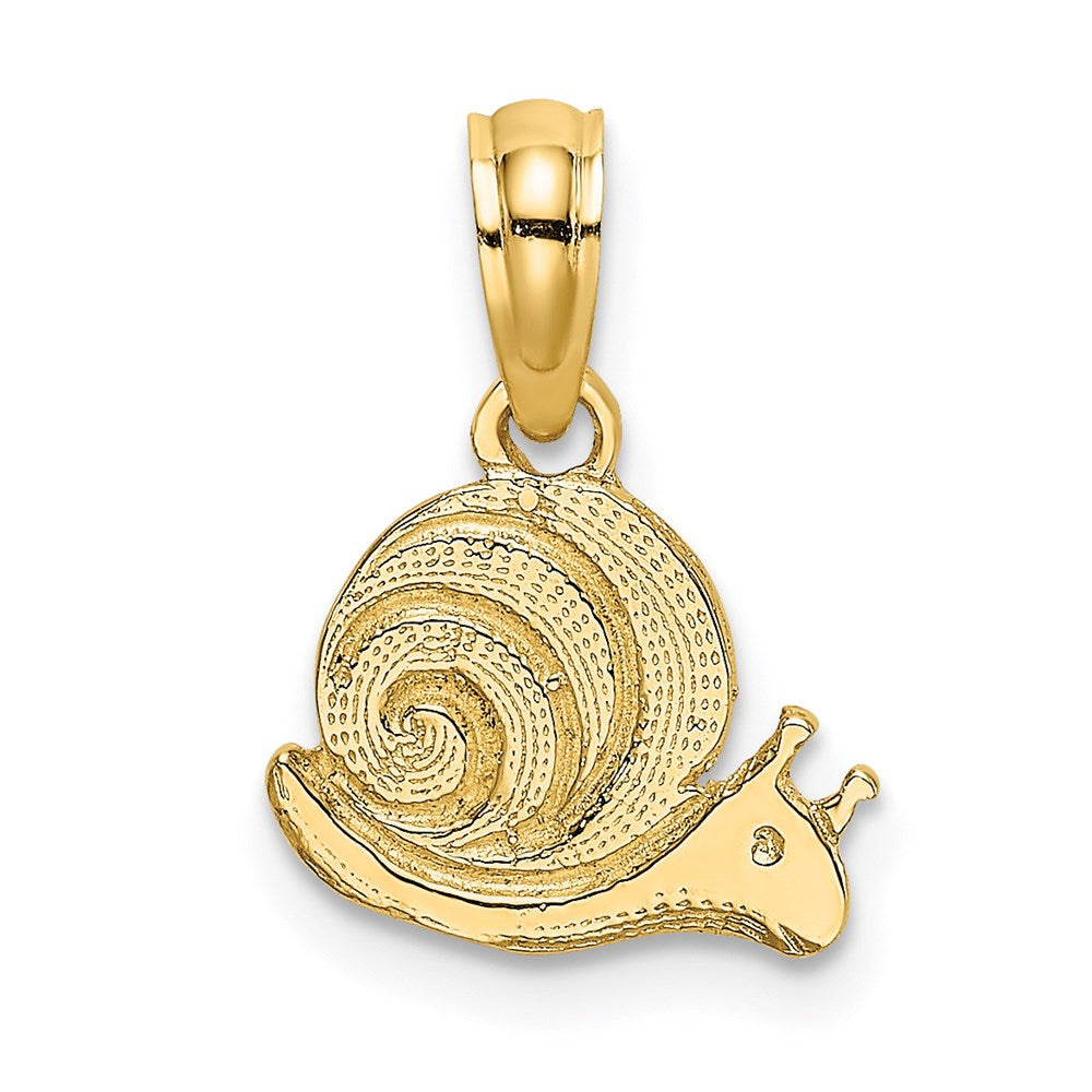14K Gelbgold Strukturiert Mini Snail Charm