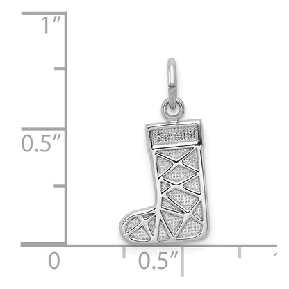 14K Weißgold Weihnachten Stocking Charm