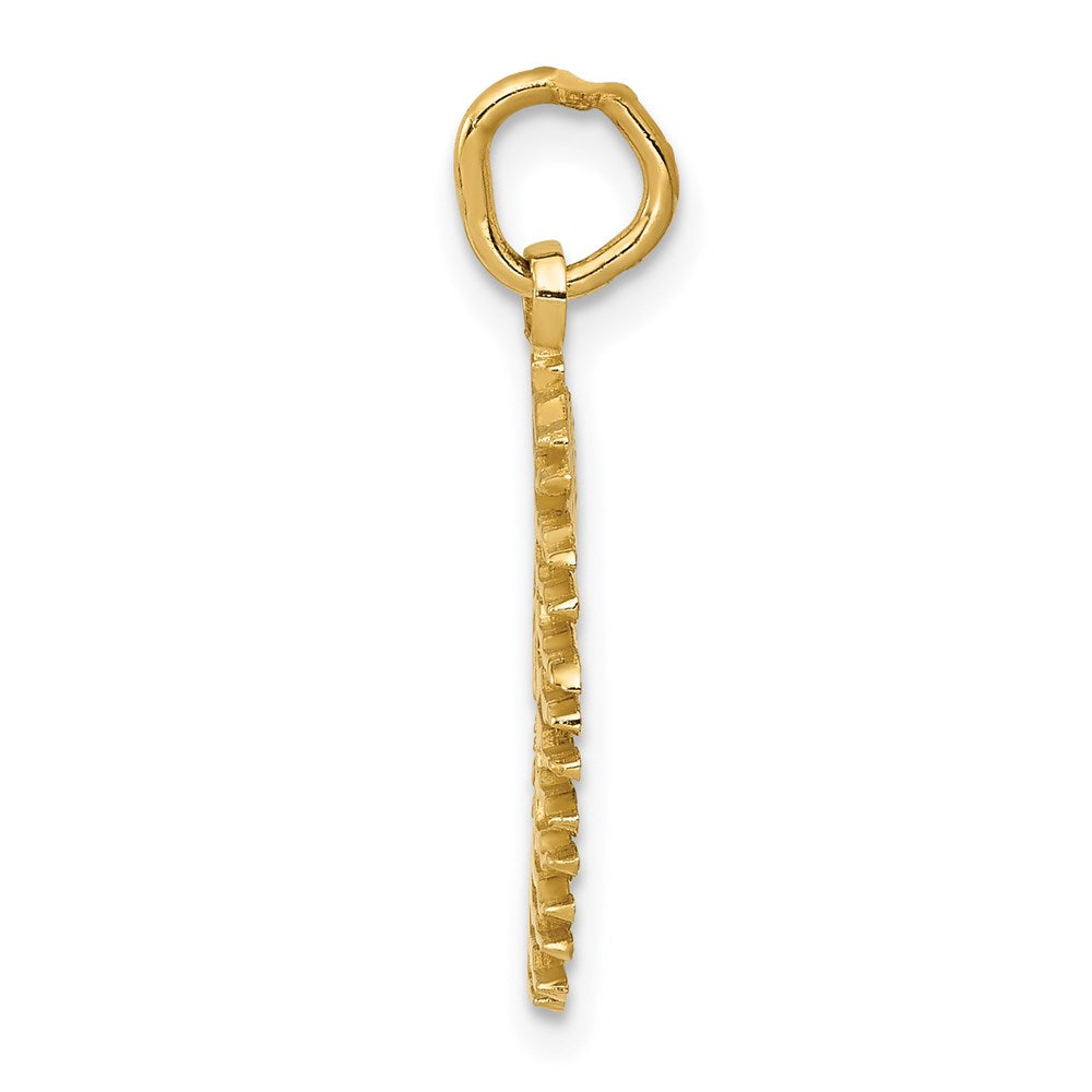 14K Gelbgold Flammende-Sonne-Charm