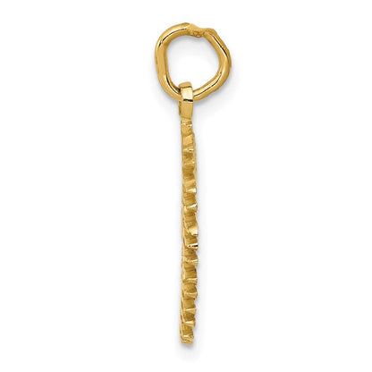14K Gelbgold Flammende-Sonne-Charm