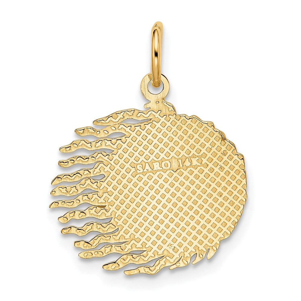 14K Gelbgold Flammende-Sonne-Charm
