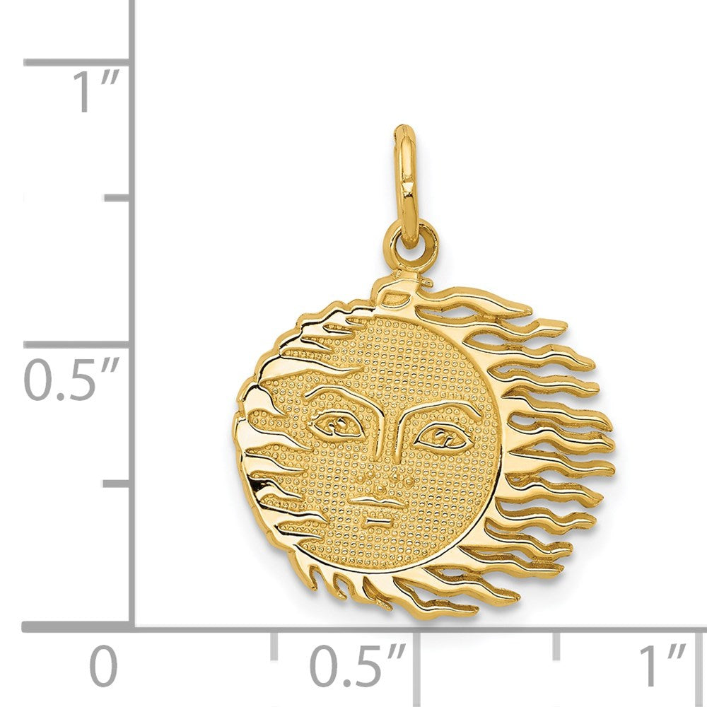 14K Gelbgold Flammende-Sonne-Charm