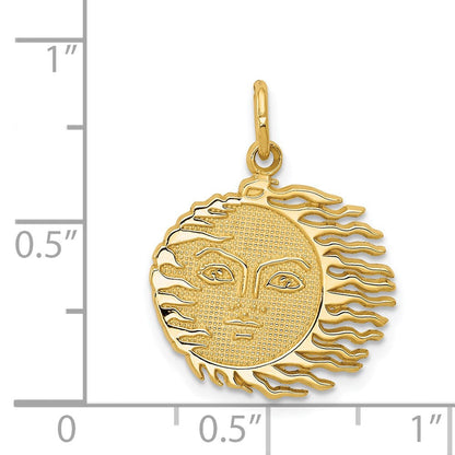 14K Gelbgold Flammende-Sonne-Charm