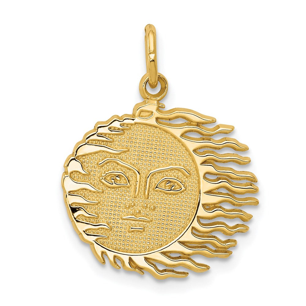 14K Gelbgold Flammende-Sonne-Charm
