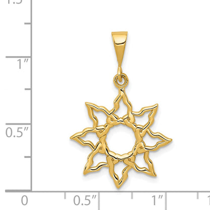 14K Gelbgold Sonne Charm