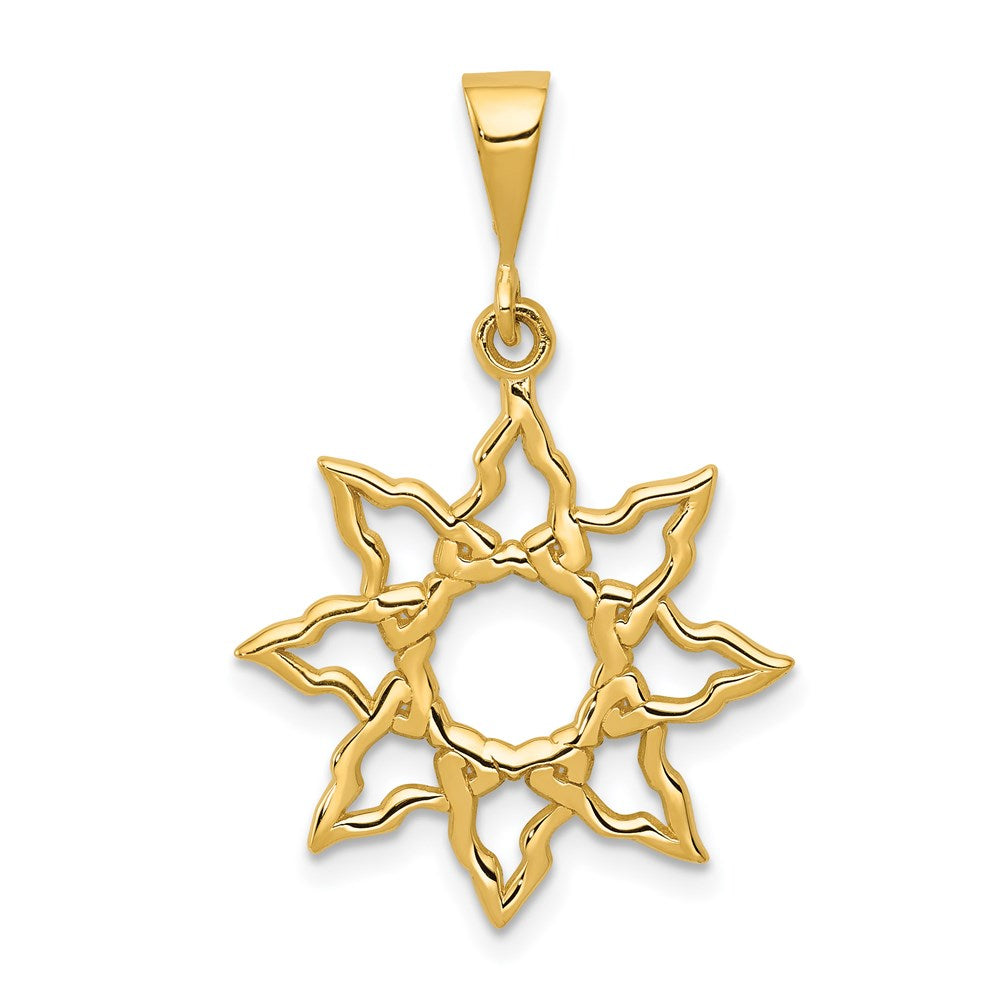 14K Gelbgold Sonne Charm