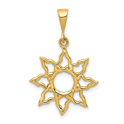 14K Gelbgold Sonne Charm