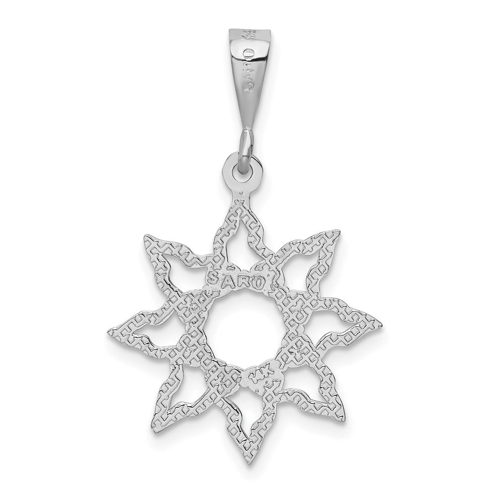 14K Weißgold Sonnen-Charm