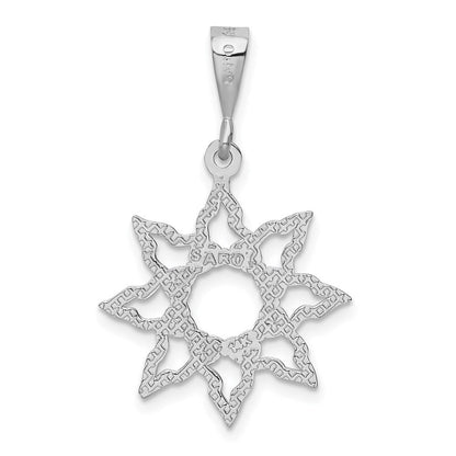 14K Weißgold Sonnen-Charm