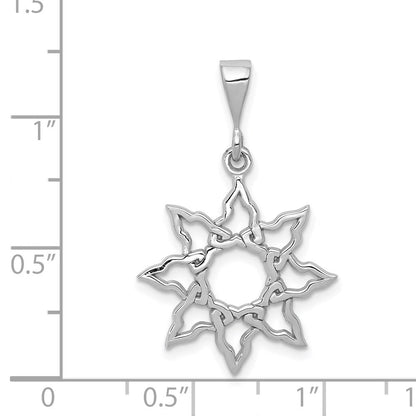 14K Weißgold Sonnen-Charm