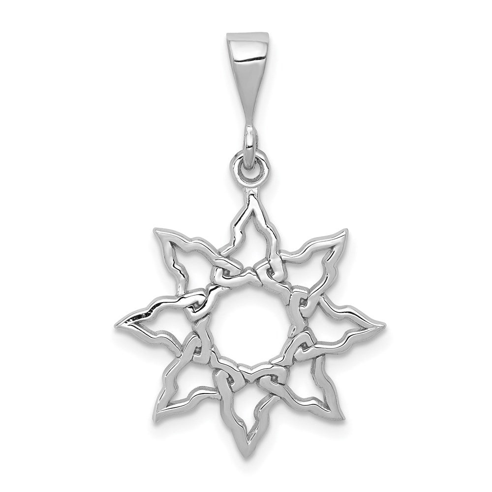 14K Weißgold Sonnen-Charm