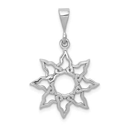 14K Weißgold Sonnen-Charm