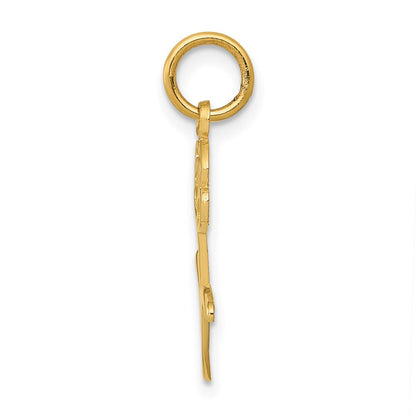 14K Gelbgold Rose Charm